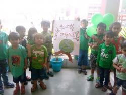 "Save Earth, Save Life" On the account of Earth Day on 22.April 2019, the students of classes NC to Class 2 of SSMV school celebrated the occasion with their teachers in he presence of principal sir Mr. Narendra Sharma and head Mistress of the primary wing Mrs. Jyoti Srivastava. Teachers explained their importance of trees and afforestation to the children. Children actively participated by planting a sapling in the school campus.